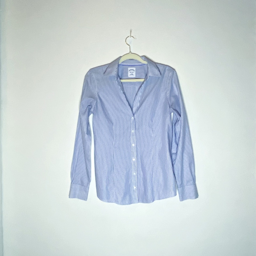 Brooks Brothers Button-Down Pinstripe Blouse